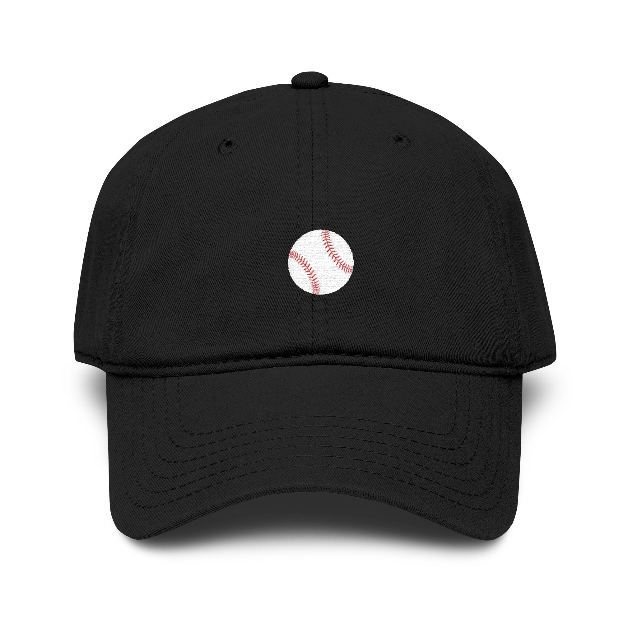 Washed Baseball Cap with Mini Baseball Embroidery — Vintage Sport Dad Hat