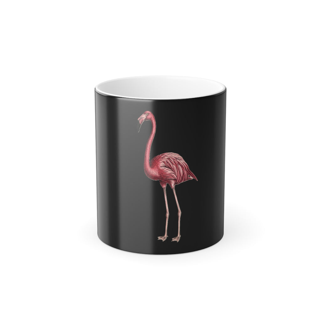 Color-Changing Flamingo Mug — 11oz Magic Heat Reveal Coffee Cup