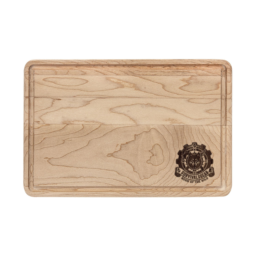 Engraved Floral Crest Wooden Cutting Board – Kitchen Serving Board