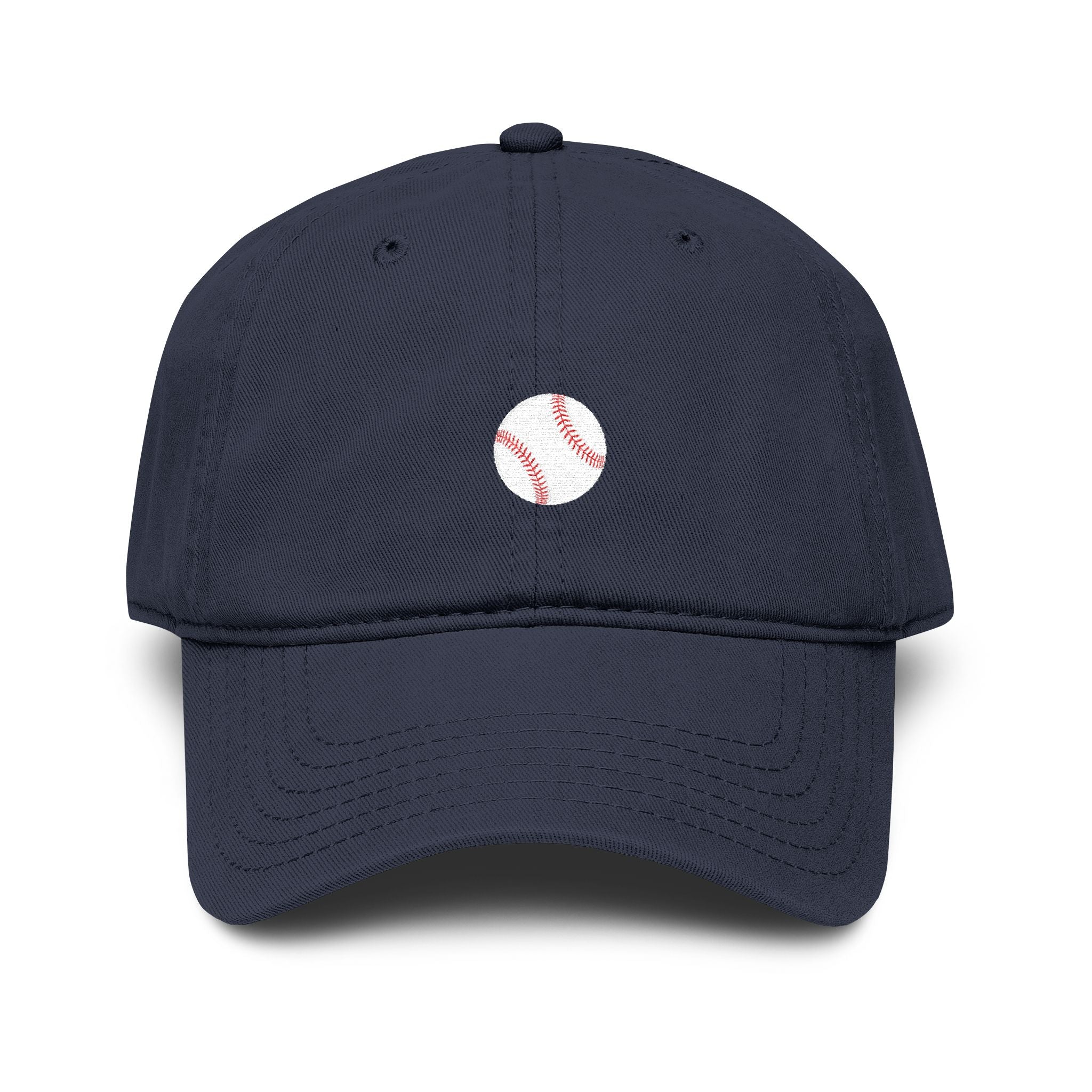 Washed Baseball Cap with Mini Baseball Embroidery — Vintage Sport Dad Hat