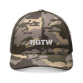 Embroidered Born of the Wild Military Mesh Cap - CAMO Trucker Hat