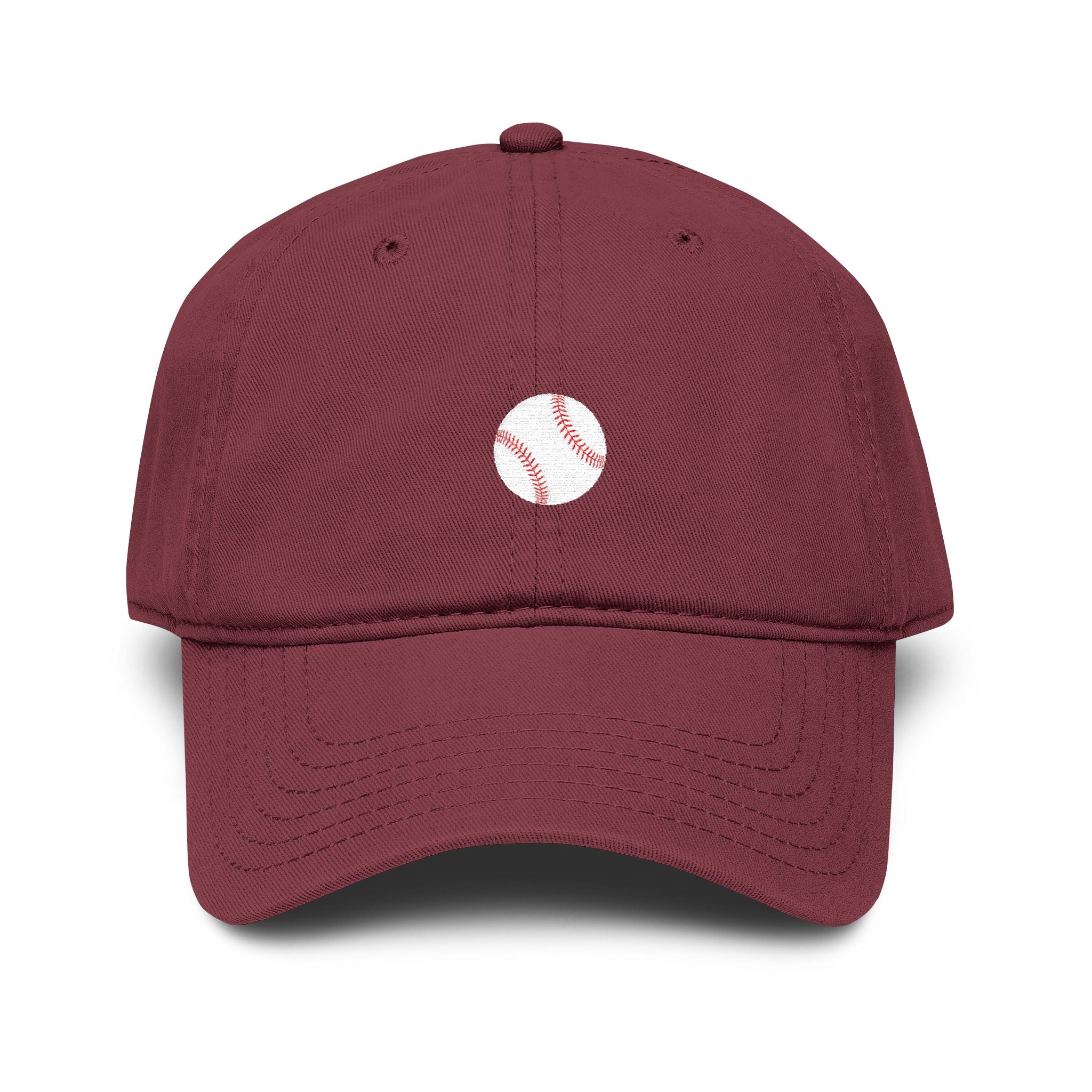 Washed Baseball Cap with Mini Baseball Embroidery — Vintage Sport Dad Hat