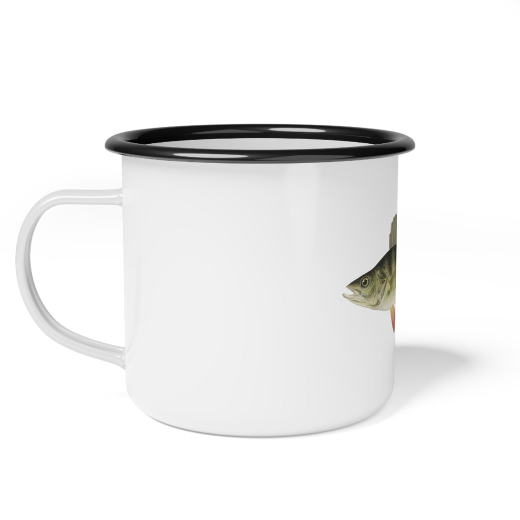Enamel Camp Cup - Vintage Perch Fish Camper Mug