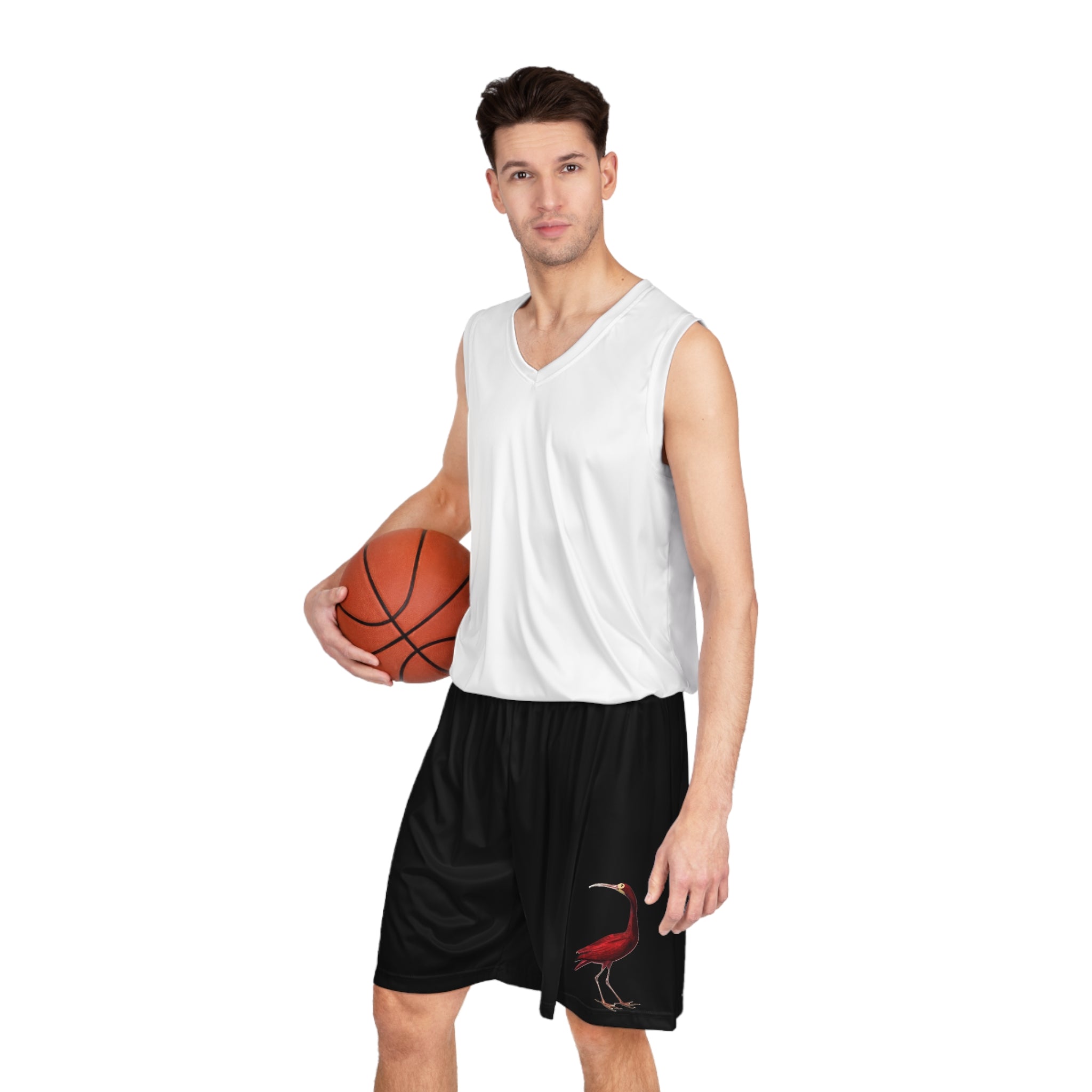 Red Ibis Black Basketball Shorts – Athletic AOP Shorts