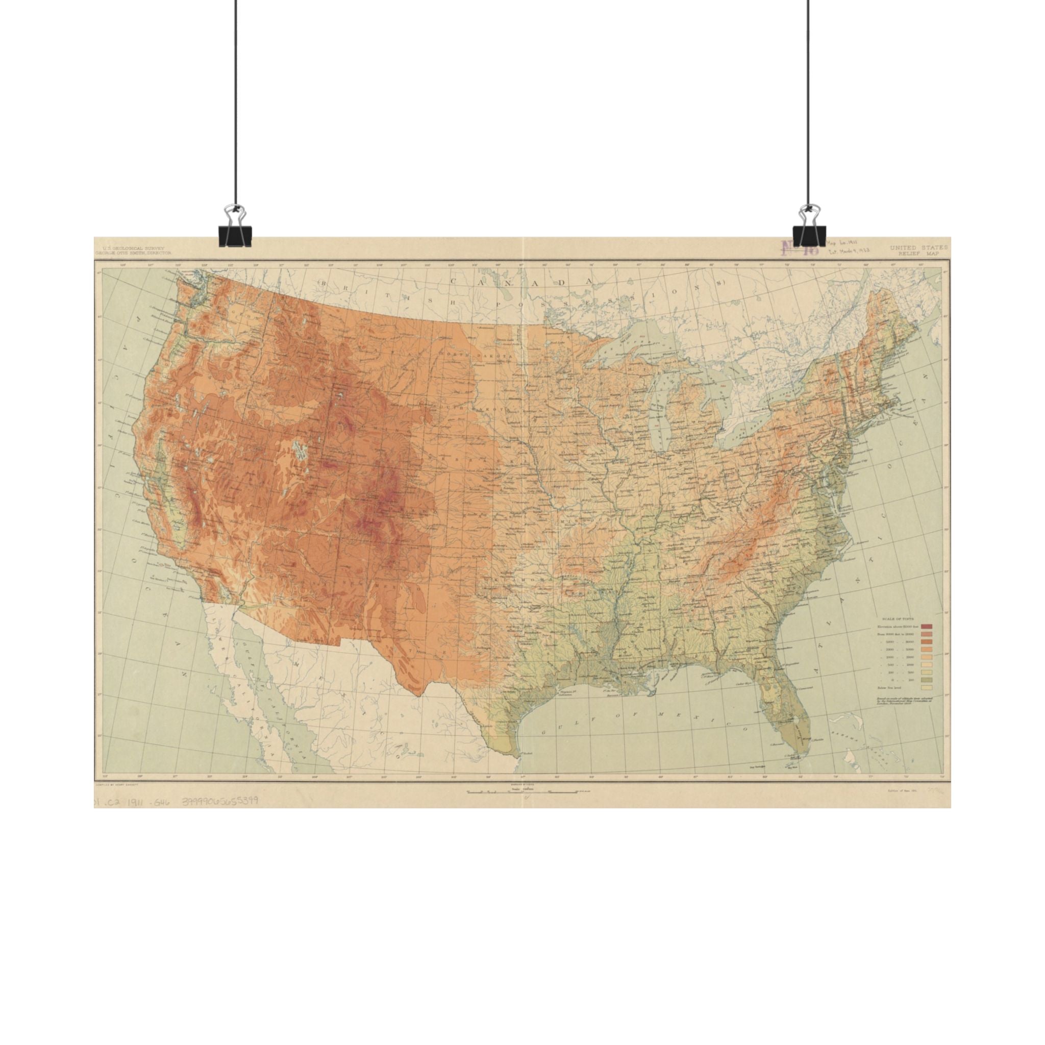 Vintage USA Map Poster — Matte Horizontal United States Wall Art