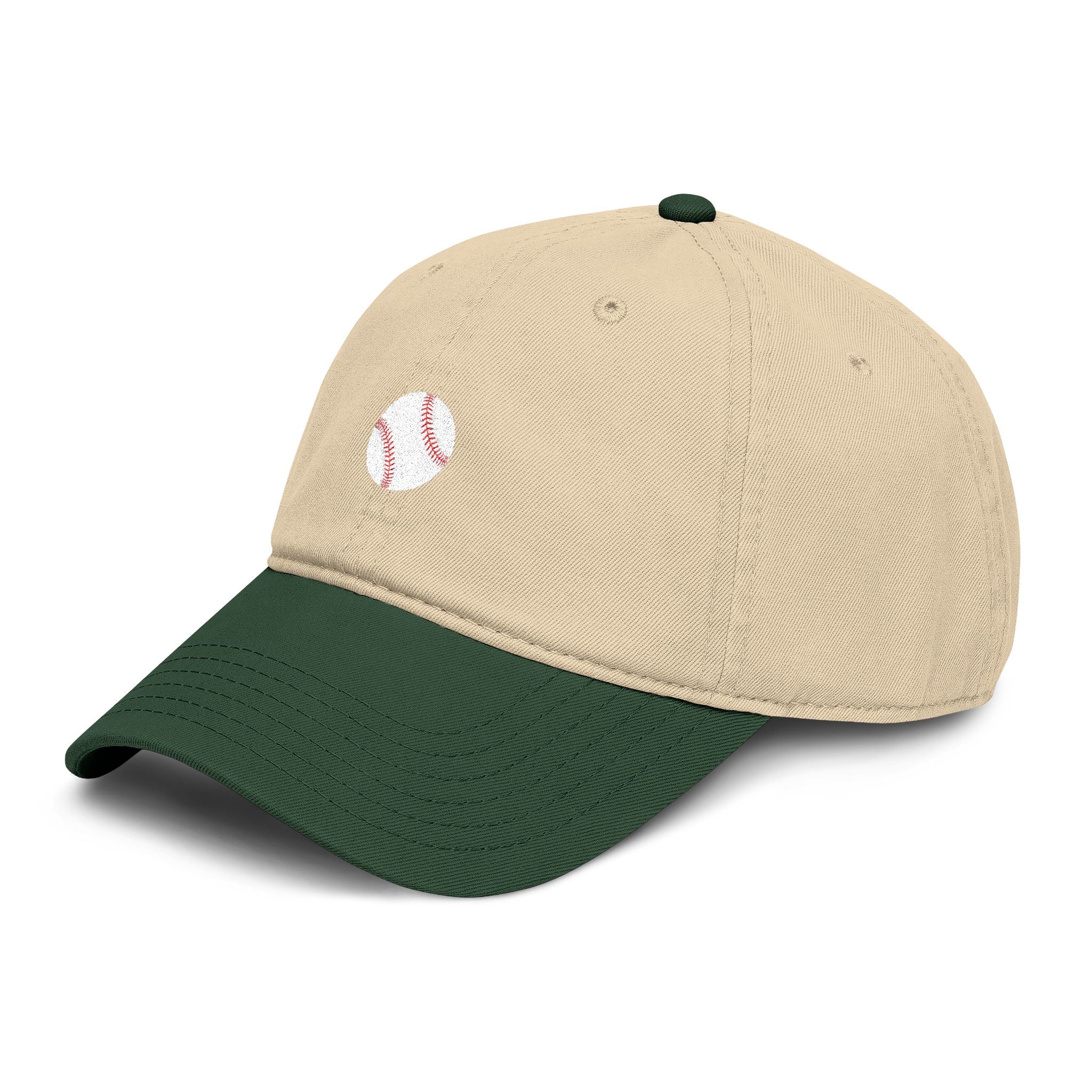 Washed Baseball Cap with Mini Baseball Embroidery — Vintage Sport Dad Hat