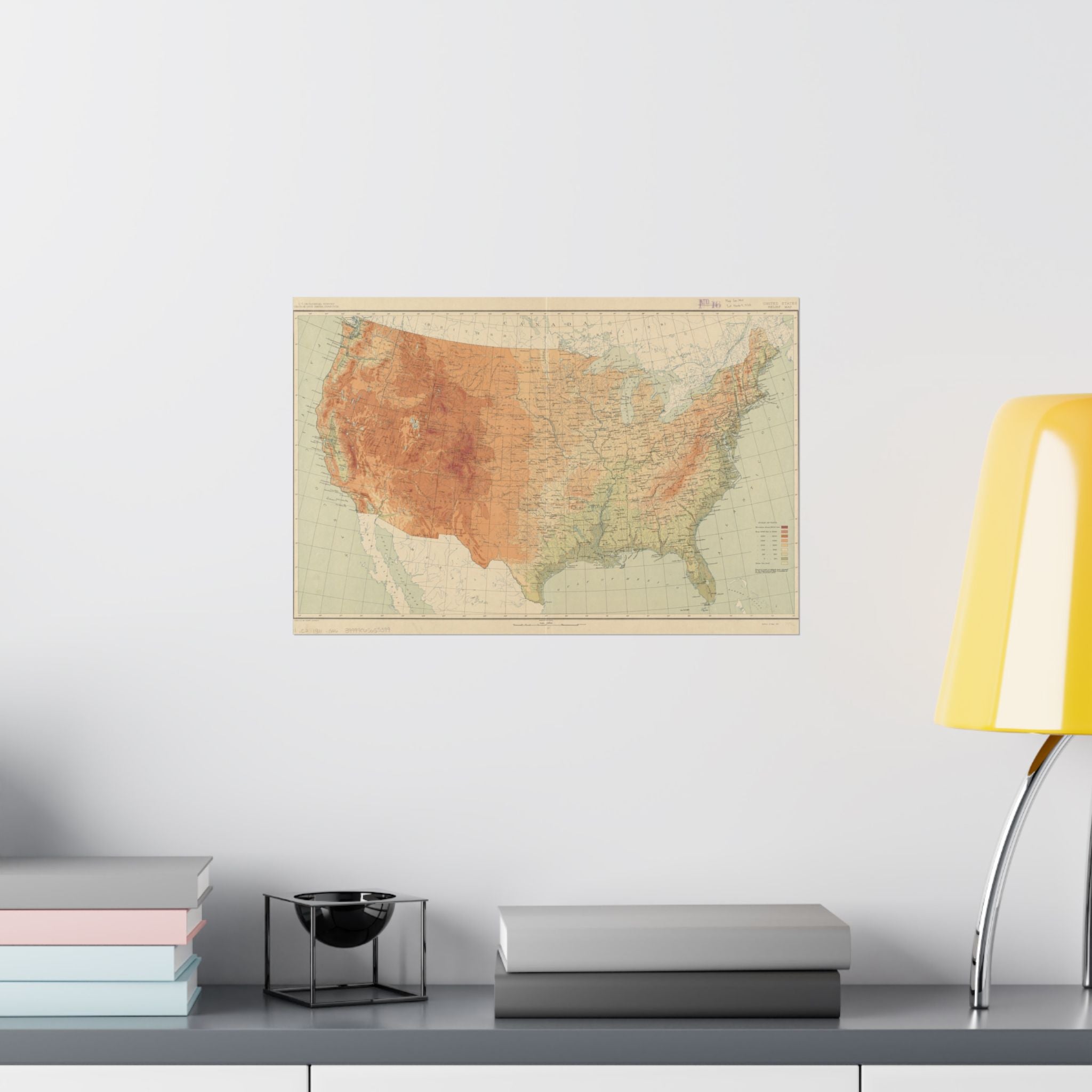 Vintage USA Map Poster — Matte Horizontal United States Wall Art